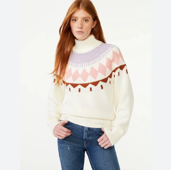 NWT Free Assembly Women's Fair Isle Sweater, Midweight Large - Picture 1 of 9